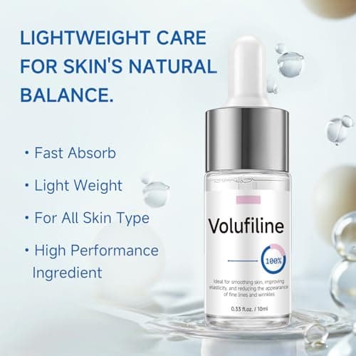 Volufiline Serum, Volufiline Under Eye Serum, Cosmetic Grade Ampoule for Skin Elasticity Improvement, Face & Body Fine Lines, Hydrating Texture, 10ml*2 - Thumbnail 5