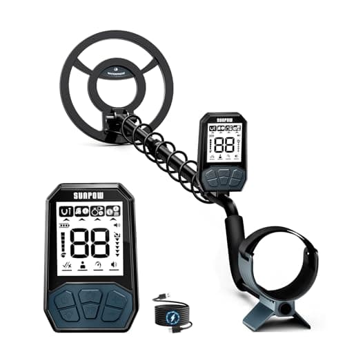 SUNPOW Rechargeable Metal Detector for Adults & Kids - 20-Hour Rechargeable Battery-4 Modes Gold Detector-8" IP68 Waterproof Search Coil with LCD Backlight-OTMD17 - Image 1