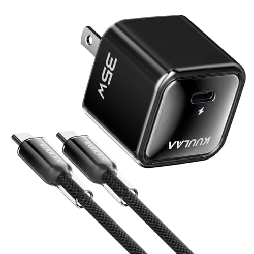 Kuulaa USB C Charger Block 35W iPhone Charger Fast Charging GaN PPS Compact Wall Chargers Block, USB-C Power Adapter for iPhone 17/16/15/14/13, Galaxy S25/S24/S23 (Black) - Image 1