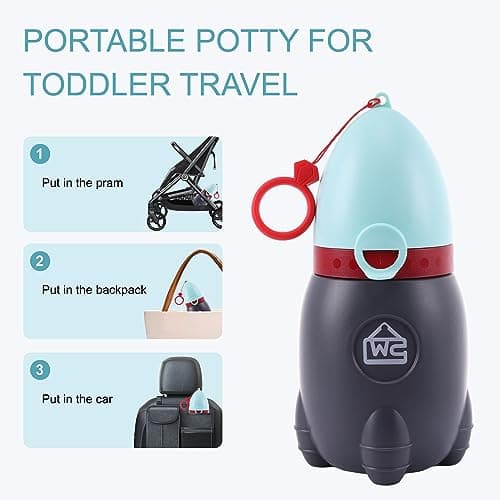 DIJIAMEIYA Portable Potty for Kids – Leak-Proof Rocket Travel Urinal for Boys & Girls, Lightweight Road Trip Essential for Car, Camping, Potty Training, Easy-Clean Reusable Pot(Quiet Blue) - Thumbnail 2