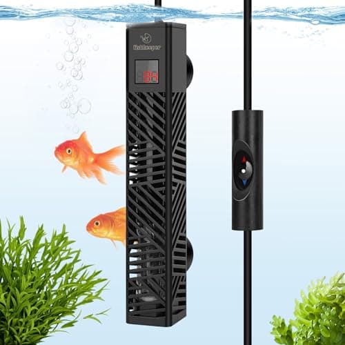 fishkeeper 25W/50W/100W/200W/300W Fish Tank Heater for 1-80 Gallon, Adjustable Submersible Aquarium Heater with LED Digital Display and Overheat Protection for Saltwater & Freshwater Tanks - Image 1