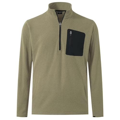 M MAELREG Mens Pullover Quarter Zip Midweight 1/4 Zip Pullover Mens Casual Long Sleeve Texture Warmth Sweatshirts - Image 1