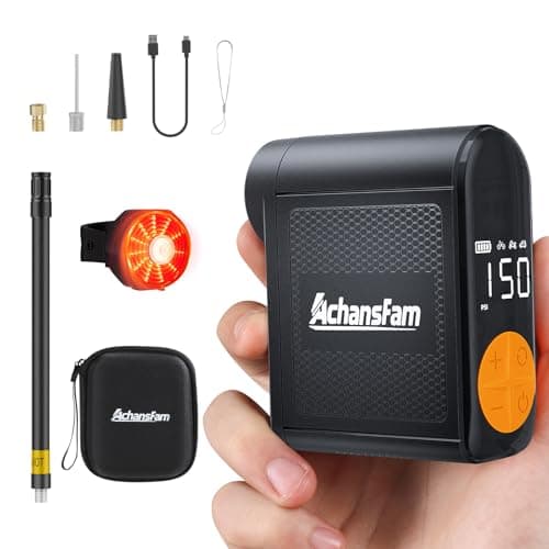 Mini Bicycle Tire Pump, Bike Pump, High Pressure Fast Inflation, 150 PSI with Pressure Gauge, Aluminum Alloy Portable Bicycle Tire Pump, Dual Valve Fits Presta & Schrader for Road Bike MTB - Image 1