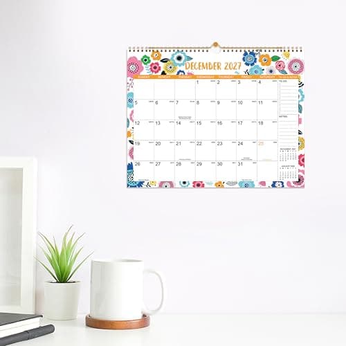 2026-2027 Wall Calendar - Wall Calendar 2026-2027, 15" x 11.5", JUL.2026 -DEC.2027, 18 Monthly Calendar 26-27, Hanging Hook - Clorful Floral - Thumbnail 3