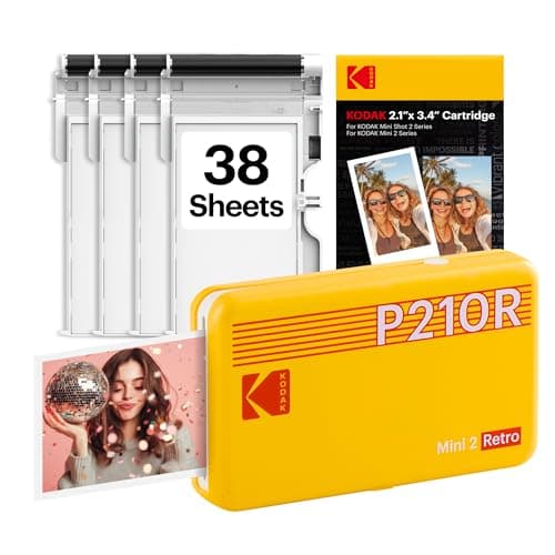 KODAK Mini 2 Retro 2x3 Portable Photo Printer, 38 Sheets, Bluetooth Smartphone Printer for iPhone & Android, Instant Color Prints, 4PASS Dye Sublimation, Yellow - Image 1