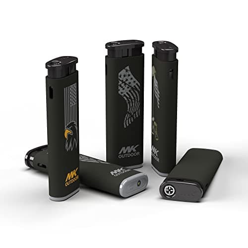 MK Lighter Outdoor Series Alpine Set 5-Pack Assorted Design Multipurpose Refillable, Windproof Flame, Slip Guard Candle & BBQ, Prepping & Camping Supplies, Survival Lighters (Freedom) - Thumbnail 4