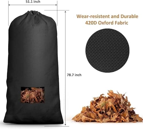 Keeswin 2025 Upgraded Large Lawn Tractor Leaf Bag, 78.7"x 51.1" Capacity Leaf Collector, Grass Catcher Bag for Fast Leaf Collection, Heavy Duty Leaf Grass Collection Bagger, Fits for Most Riding Lawn - Thumbnail 3