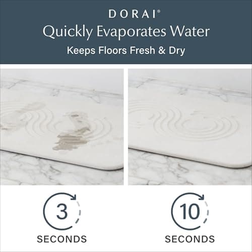 Dorai Home Bath Stone Mat 23.6"x15.4"| Luxury Diatomite Stone Bath Mat |Quickly Removes Water | Non-Slip, Quick-Dry Bath Mat for Bathroom | Zen Sandstone - 2 Pack - Thumbnail 3