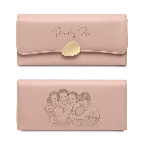 CHENGXINXINXI MirthfulMemento Personalized RFID Blocking Ladies' Wallet - Custom Name Engraved Slim Wallet, Perfect Holiday Gift for Mom & Wife - Image 1