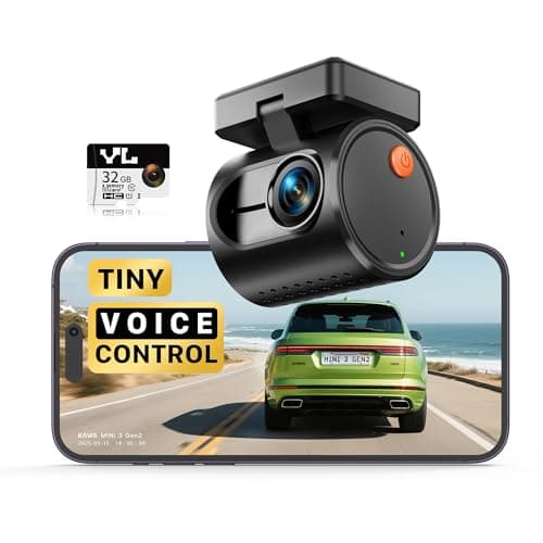 KAWA 2K Tiny Dash Cam, 1296P QHD Mini Car Camera DashCam - Voice Control, G -Sensor, Free 32GB TF Card, Built-in WiFi, APP Control, WDR/3D DNR with Super Night Vision, 24H Parking Mode - Image 1