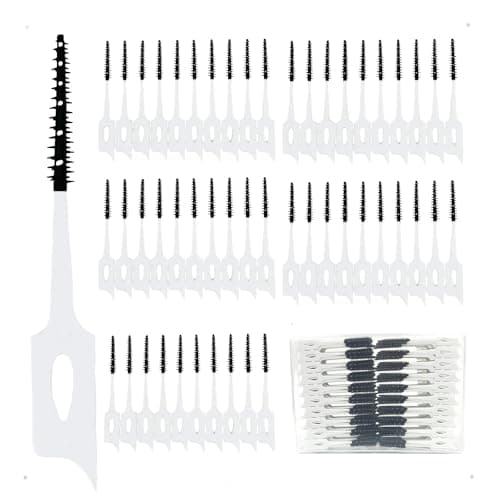 Maoerdental 300 Pieces Dual-Use Interdental Brushes Soft Silicone, Disposable Dental Picks,Premium Dental Floss Picks for Effective Teeth Cleaning (300pcs Black) - Image 1