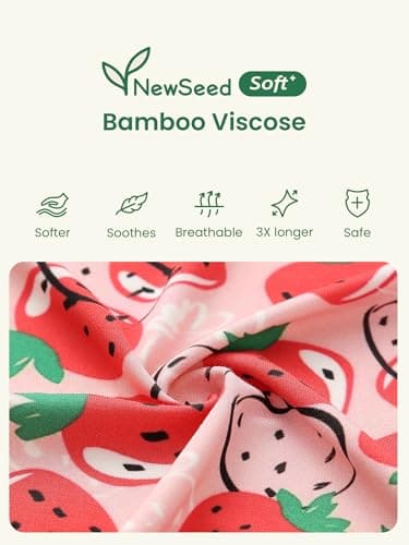 Infant Boys Girls Outfit Clothes Set Newborn Baby Romper Bamboo Long Sleeve Zipper Bodysuit Jumpsuit (Strawberry, 6-9M) - Thumbnail 6