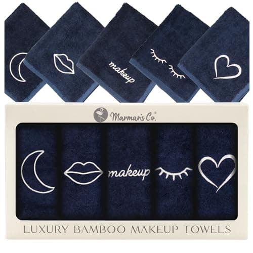 Marmaris Co. Luxury Makeup Washcloths for Face, 5-Pack Makeup Towels Face Washcloth, Viscose from Bamboo & Cotton - Image 1