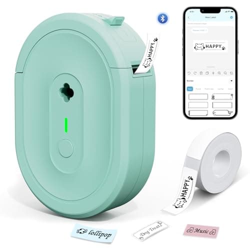 Anycash Label Maker Machine with Tape, N12 Bluetooth Mini Label Makers, Portable Labels Printer Wireless Labeler for Home Office School Kids Items Organization - Image 1