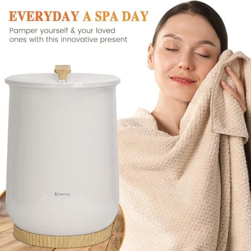 Keenray Towel Warmers, Luxury Bucket Towel Warmer, Large Towel Warmer for Bathroom, Auto Shut Off, Fits Up to Two 40"X70" Oversized Towels, Bathrobes, Blankets, PJ's and More, CL1 - Thumbnail 5
