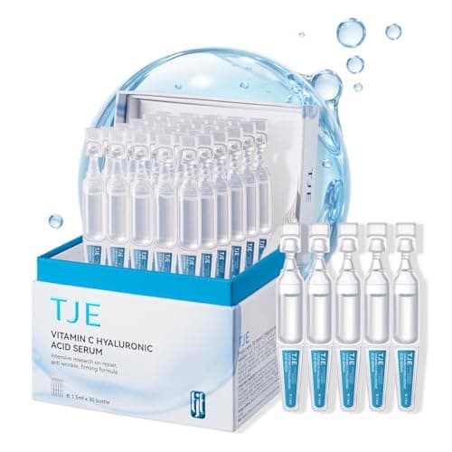 5% VC Hyaluronic Acid Serum for Face| 8-Tier Hyaluronic Acid for 72-Hour Moisture Lock | Anti-Aging, Firming & Brightening | Ceramide-Infused for Sensitive Skin Soothing -30pcs - Image 1