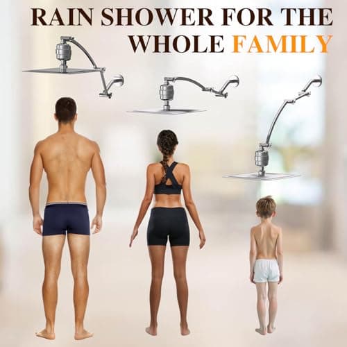 Vapralis Filtered Shower Head with Adjustable Extension Arm, Rain High Pressure Showerhead with 20-Stage Shower Filter for Removing Chlorine and Harmful Substances (10 Inch, Chrome Finish) - Thumbnail 5