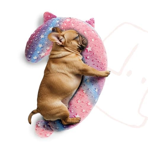 Calming Dog Pillow, Glow in The Dark, Soft Question Mark Shape for Dogs, Kids, Adults - Washable, Cozy Body Pillow Bed Gift (L Pink) - Image 1