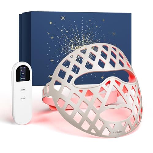 Red Light Therapy for Face, Red Light Therapy Mask with 4 Modes Infrared Light, 3000mAh Rechargeable, Digital Remote Control, Portable LED Face Mask for Home & Travel - Image 1