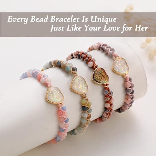 Sistble Mothers Day Gifts for Wife, Wife Birthday Gift Ideas Jasper Love Bracelet Romantic Anniversary Christmas Gift for Women To My Bracelet form Husband Beaded Jewelry Gifts for Her - Thumbnail 5