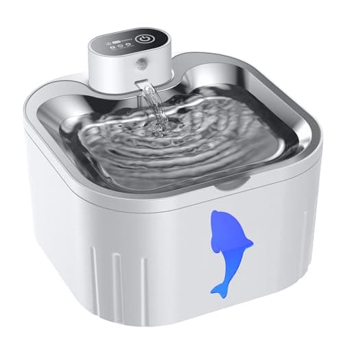 Wireless Cat Water Fountain Stainless Steel, 101oz/3.2L Cat Fountain Battery Operated, Cordless Pet Water Fountain for Cats & Dogs with Motion Sensor, Ultra Quiet Pump, Multi-Filtration - Image 1