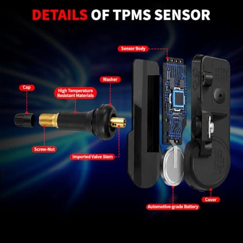 4-Pack GM TPMS Sensor, FIRSTOOL Pre-Programmed Tire Sensors, 315Mhz Tire Pressure Monitoring Sensor, TPMS Sensors Set of 4 Compatible for Chevy Silverado Buick Cadillac GMC Hummber Pontiac Saturn Saab - Thumbnail 4