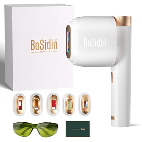 Laser Hair Removal, BoSidin IPL Hair Removal with Painless Ice-Cooling, 2-in-1 Face SR Rejuvenation, 6+1 Modes, 6 Levels Hair Removal for Women Permanent, Laser Hair Removal Kit with Shaver, Goggles - Image 1