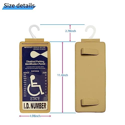 Yuoyar Handicap Placard Holder, Portable Transparent Auto-Placard Protector Hanger Sleeve for Disability Parking (Off-White) - Thumbnail 6