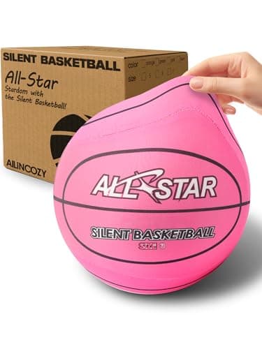 ALLINCOZY Covered Silent Basketball, Fabric Cover Soft Foam Airless Basketball, High Bounce, Noise-Free Training Ball, Gifts Packaging, Safe for Indoor Activities