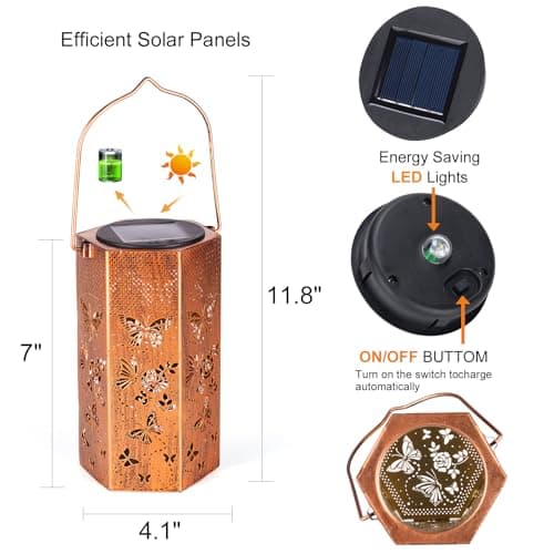 Butterfly Solar Lights Outdoor -Mothers Day Gifts for Mom Grandma, Birthday Gifts for Women, Butterflies Solar Lanterns Outdoor Waterproof Garden Decoration for Outside - Thumbnail 5