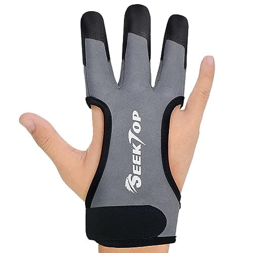 Seektop Archery Gloves Shooting Hunting Leather Three Finger Protector for Youth Adult Beginner