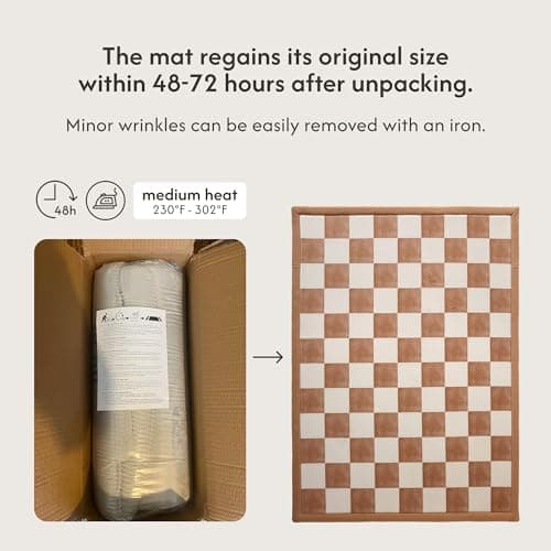 Hakuna Matte CloudSoft Baby Play Mat for Floor 60" x 80" Squares – Coral Velvet Memory Foam Rug for Crawling & Cozy Play – Non-Slip, Water-Resistant, Easy-Care Tummy Time Mat, Playmat for Playpen - Thumbnail 5