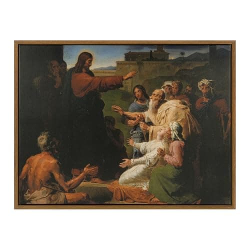 Vintage Framed Jesus Wall Art, Religious Wall Decor for Pray Room Christmas Decorations Canvas Wall Prints Jesus Pictures, Serenity Prayer Wall Art for Baptism Gifts,12x16 - Image 1