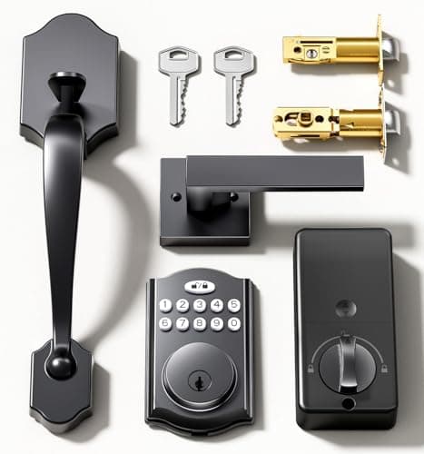 zafano Door Lock with 2 Lever Handles - Keyless Entry Door Lock, Electronic Keypad Deadbolt, Digital Smart Code & Front Handle Sets, Auto-Locking, Easy Installation (Matte Black) - Thumbnail 6