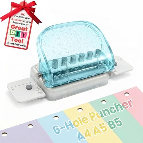Spiral Binding Machine, Portable 6-Hole Mini Hole Punch,Comb Binder for Letter Size, A4,A5,B5,DIY Creative Book Binder Loose Paper for Organized Reports,Scrapbooks,Household Documents,Family Cookbook - Image 1