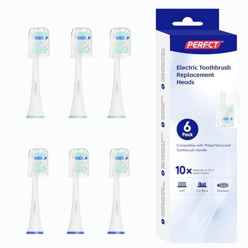 PERECT Soft Replacement Toothbrush Heads 12-Pack for Philips Sonicare Click-On Models – Fits 4100, 5100, 6100, 9023, W Optimal Plaque Control, Not Compatible with Essence/E-Series or Philips One