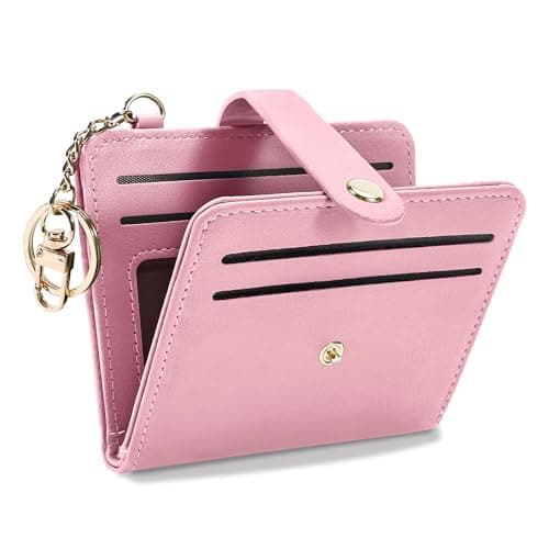 Airkit Small Wallets Woman RFID Blocking Leather Credit Card Holder - with ID Window - Card Wallets for Women - with Zipper Coin Purse - Keychain Wallet - Image 1