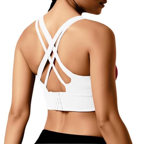 BaseTry High Impact Sports Bra for Women - Padded Seamless Support Bra for Yoga Gym Workout Fitness -High Support Running Bra (US, Alpha, 3X-Large, Regular, Regular, PureWhite) - Image 1