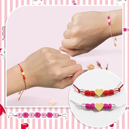 BAYLAY Galentines Day Gifts for Friends, Galentines Day Gifts for Women Teen, 2 Friendship Bracelets for Women Heart Bracelets Jewelry Bff Friendship Gifts for Women Friends Her Bestie Gifts - Thumbnail 2