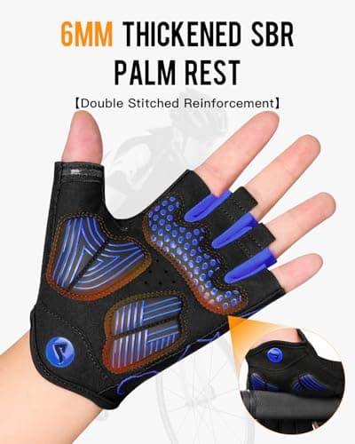 ATERCEL Cycling Gloves, Bike Gloves for Men Women, Bicycle Gloves for Cycling, Workout, Gym, Training, Weight Lifting Outdoor, Dirt Bike, Mountain Bike, and Riding (Blue, Large) - Thumbnail 2