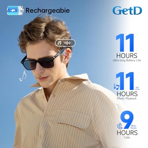 GetD 2026 AI Glasses for Men & Women, Smart Glasses Powered by ChatGPT, AI Real-time Translation with 145 Languages, 11H Music Play, Bluetooth Glasses with Photochromic Lens for Daily Use, Travel - Thumbnail 4