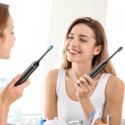 BAOVERI Sonic Electric Toothbrush for Adults and Kids - Wireless Rechargeable Toothbrush, 6 Brush Heads - 5 Brushing Modes with 3 Intensities - 42000 VPM Motor - Charge Lasts Up to 60 Days - Thumbnail 6