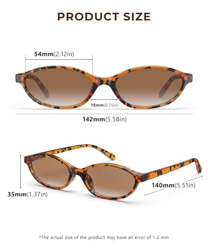 QALLY Retro Oval Womens Sunglasses Cat Eye Sunglasses for Women: Chic 90s Sunnies Lightweight Trendy UV protection Sun Glasses - Thumbnail 6