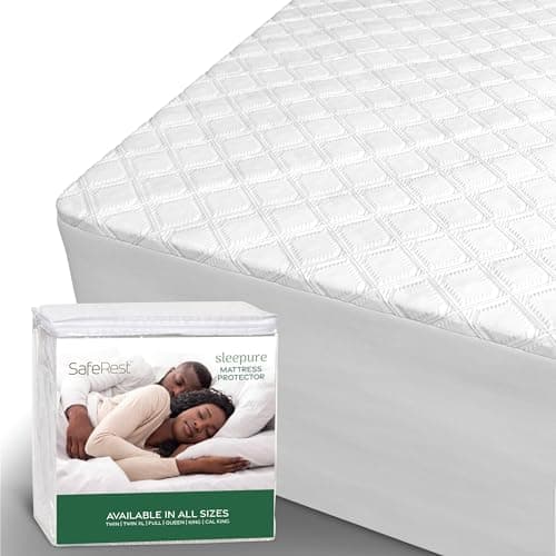 SafeRest Waterproof California King Size Mattress Protector - Viscose Derived from Bamboo - Fitted with Stretchable Pockets - Machine Washable Viscose Blend Mattress Cover for Bed - Image 1
