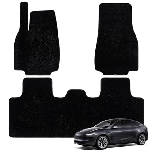 MINGTU Floor Mats Fits for 2020 2021 2022 2023 2024 Tesla Model Y Juniper, 3PCS 0.6" Thick Waterproof Anti-Slip Car Accessories, Luxury Plush Odorless Floor Mats for 5-Seater, Noise-Reducing - Image 1