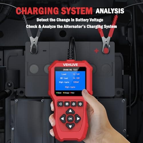 Car Battery Tester 6V 12V with Lithium Battery Testing, VEHLIVE BT910 5-3000CCA Battery Load Tester, Automotive Alternator Tester Charging Cranking System Tester for Car Truck Motorcycle SUV ATV Boat - Thumbnail 5