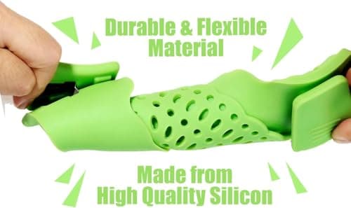Clip On Strainer Silicone for All Pots and Pans, Pasta Strainer Clip on Food Strainer for Meat Vegetables Fruit Silicone Kitchen Colander (Green) - Thumbnail 3