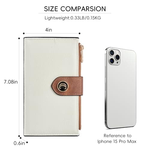 CLUCI Wallet for Women Leather Slim Womens Wallet RFID Blocking Bifold Credit Card Holder with Zipper Pocket - Thumbnail 4