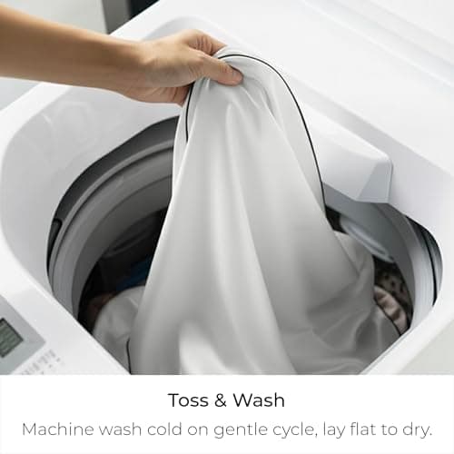 Mellanni Pure Silk Pillowcase Standard Size - Perfect for Hair and Skin, Preventing Wrinkles - Easy Care - Naturally Cooling Silk Pillow Cover with Hidden Zipper (Standard, White, Black Piping) - Thumbnail 5