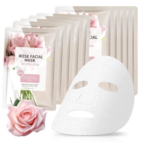 Face Masks Skincare for All Skin Types, Pink Rose Hydrating Face Sheet Masks Suitable for Sensitive Skin, Moisturizing Facial Mask for Women Skin Care, Face Mask Gifts for Face Spa 10 Sheets - Image 1